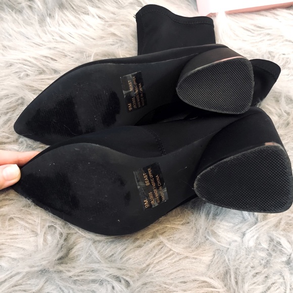 Fashion Nova Sock Block Heel Booties Size 9 - Picture 10 of 11